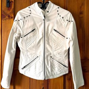 White faux leather jacket
